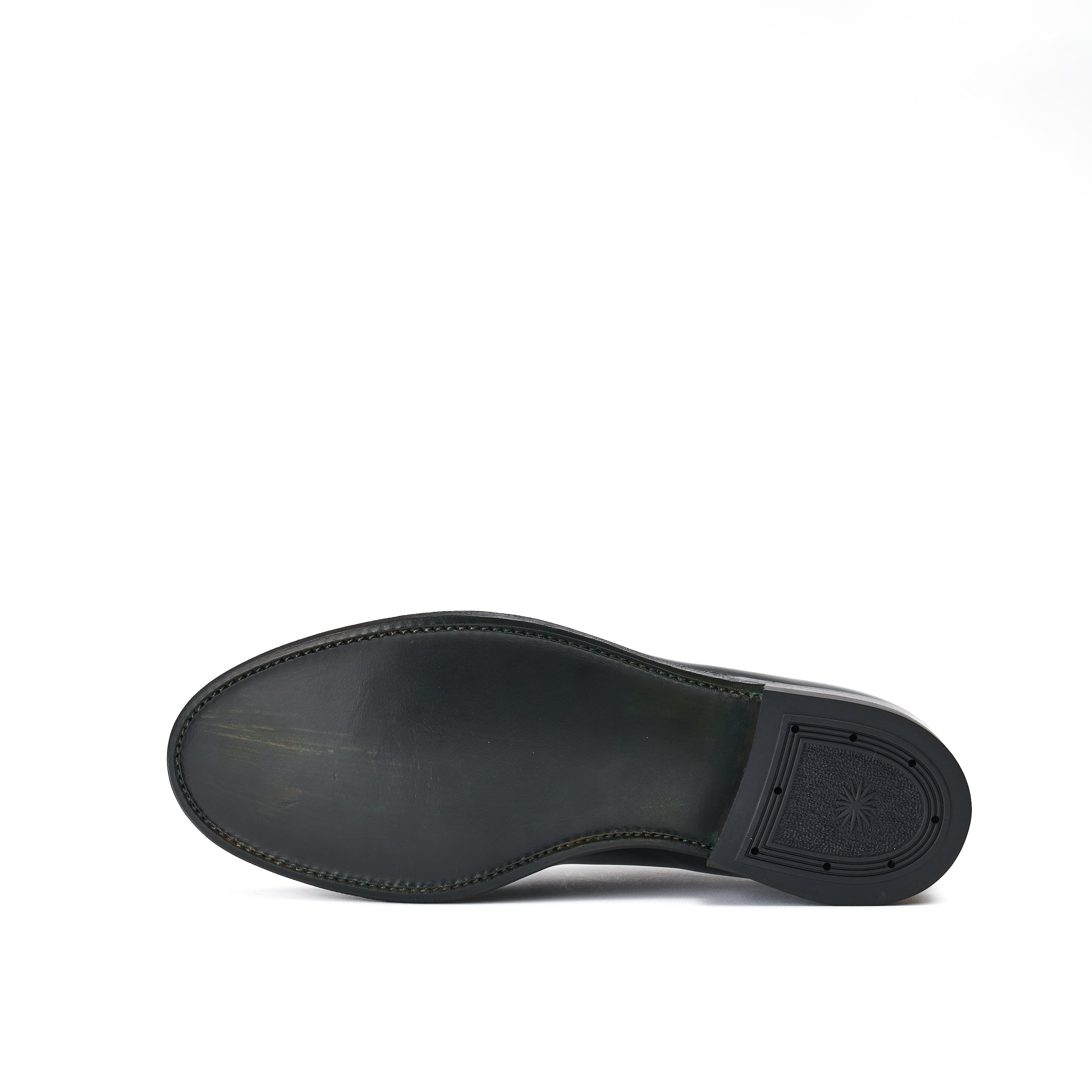 Plain toe Blucher-no,101 / Italian Horse Front / col,Military Black-Hand Dye
