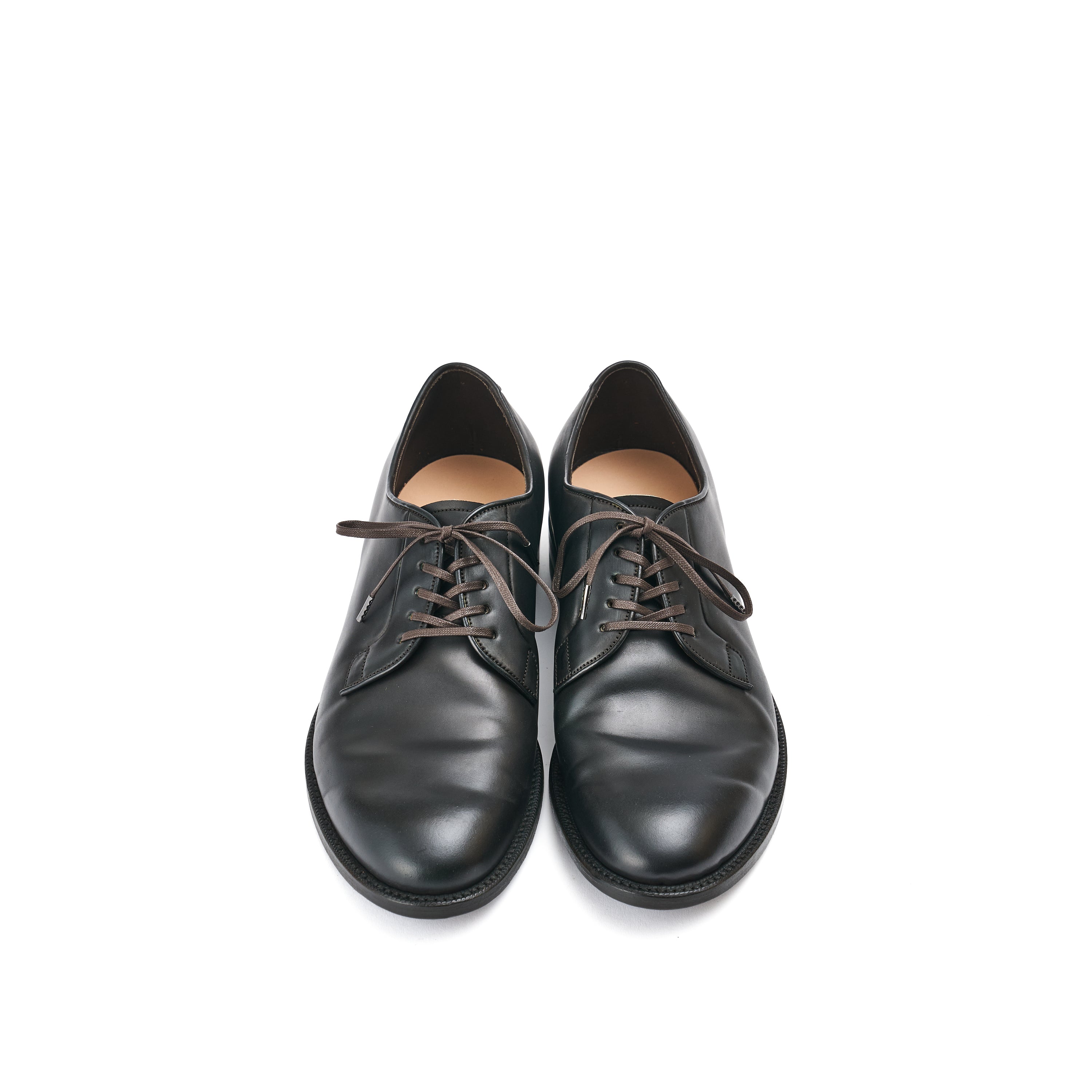 Plain toe Blucher-no,101 / Glazing Cordovan / col,Military Black-Hand Dye