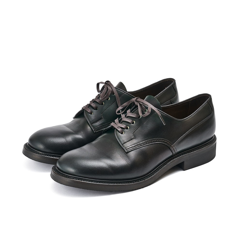 Plain toe Derby - no,3901  / Italian Horse Front / col,Military Black-Hand Dye