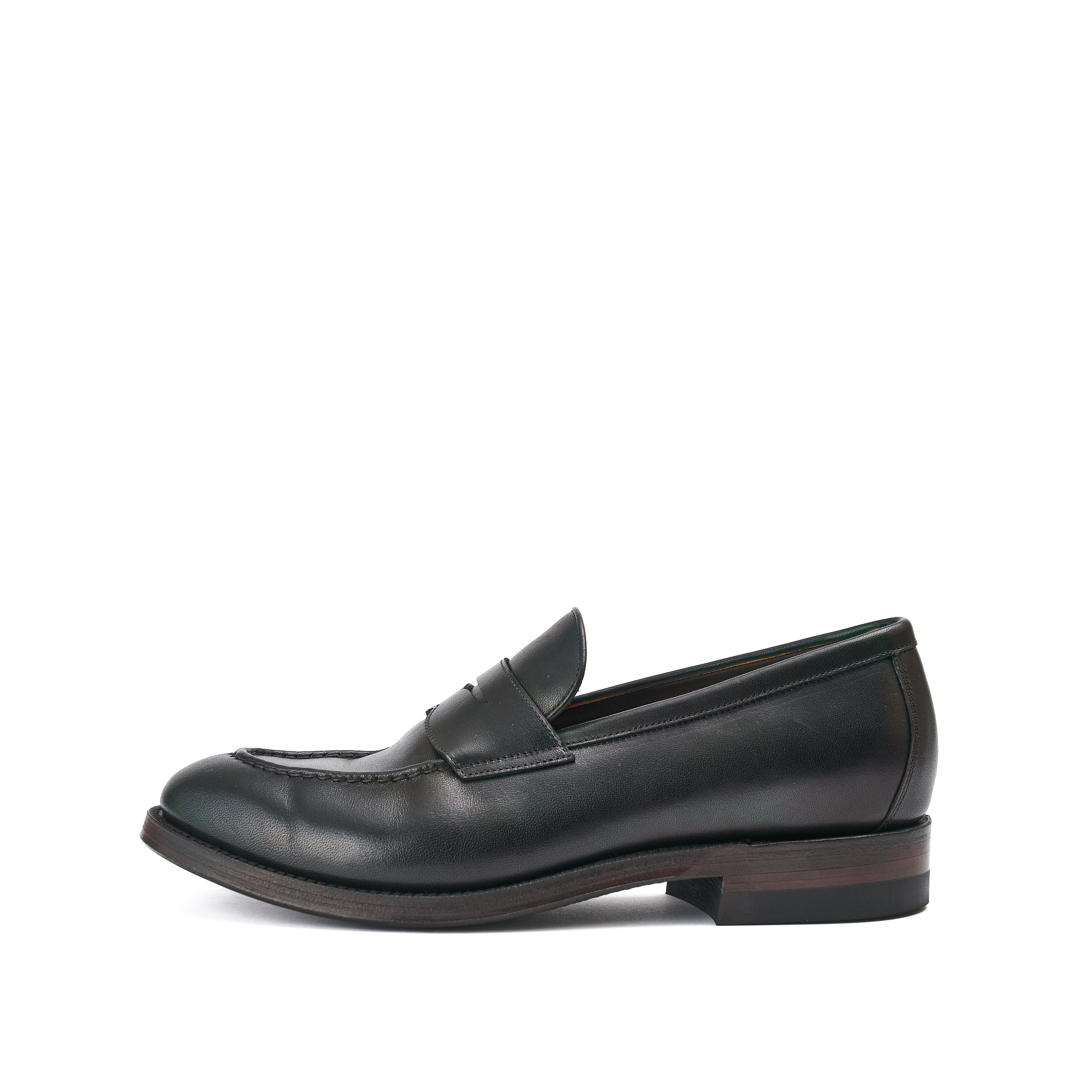 Penny Loafer -no,103  / Italian Horse Front / col,Military Black-Hand Dye