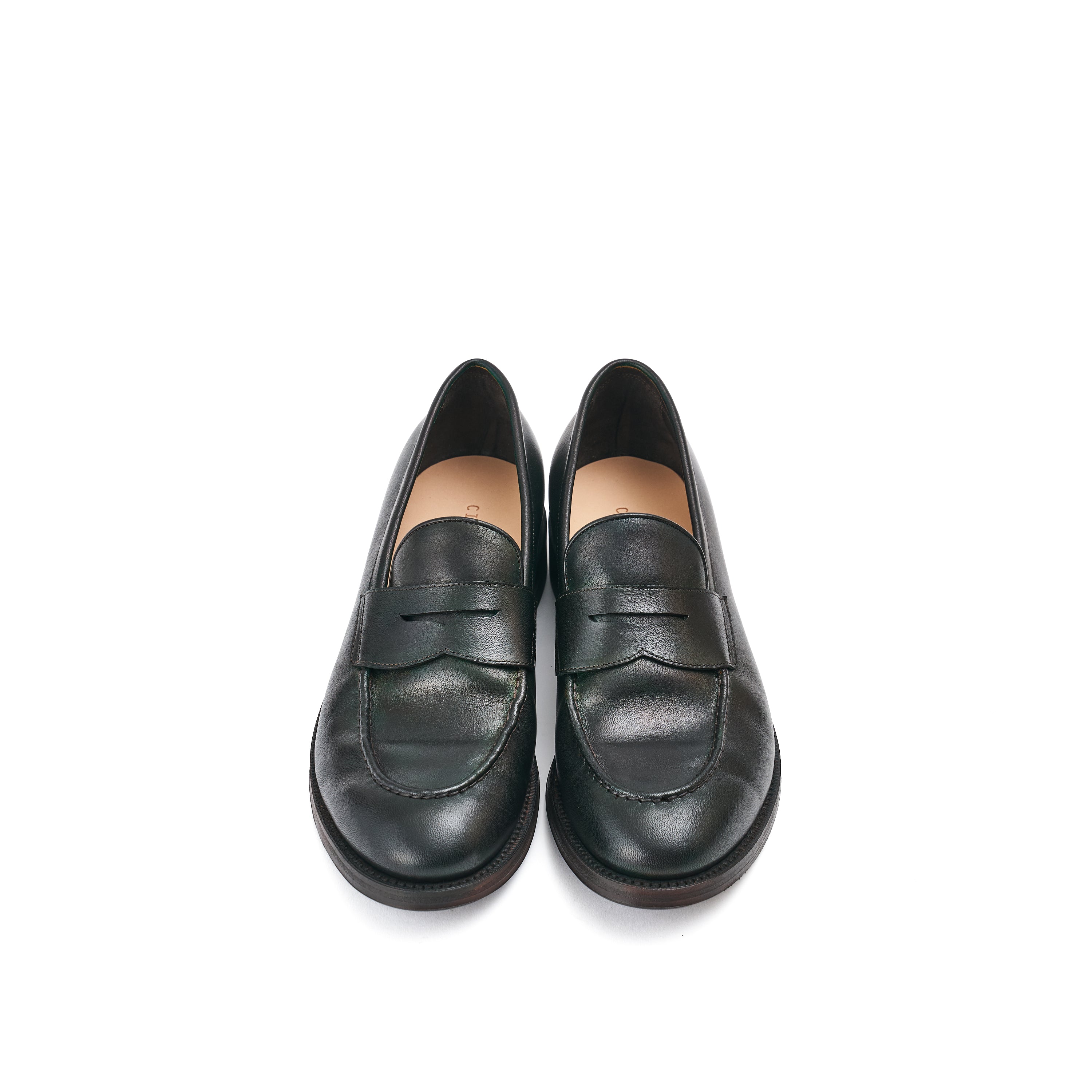 Penny Loafer -no,103  / Italian Horse Front / col,Military Black-Hand Dye