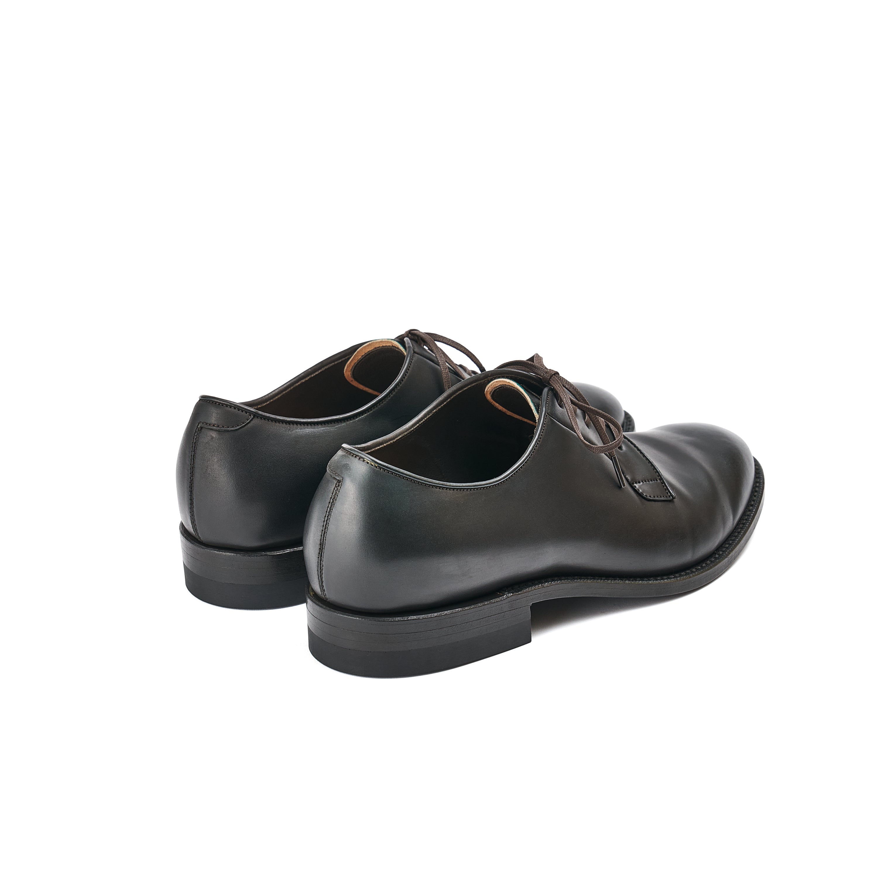 Plain toe Blucher-no,101  / Glazing Cordovan / col,Military Black-Hand Dye
