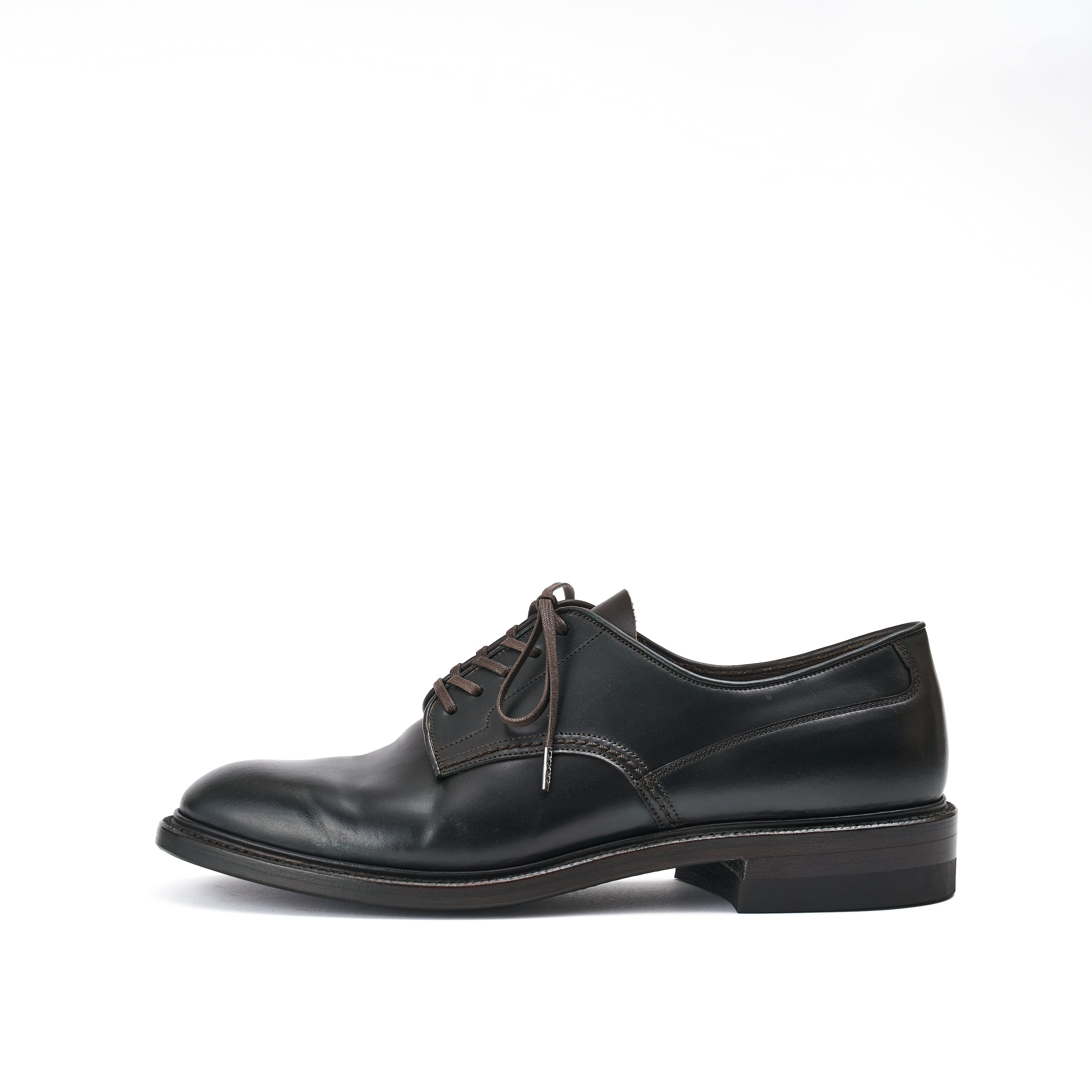 Plain toe Derby-no,3901  / Glazing Cordovan / col,Military Black-Hand Dye